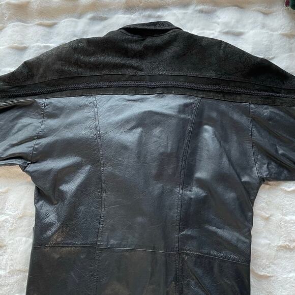 🔥Vintage Pelle Studio Double Breasted
Baroque Leather Long Duster Coat Jacket M - Picture 12 of 16